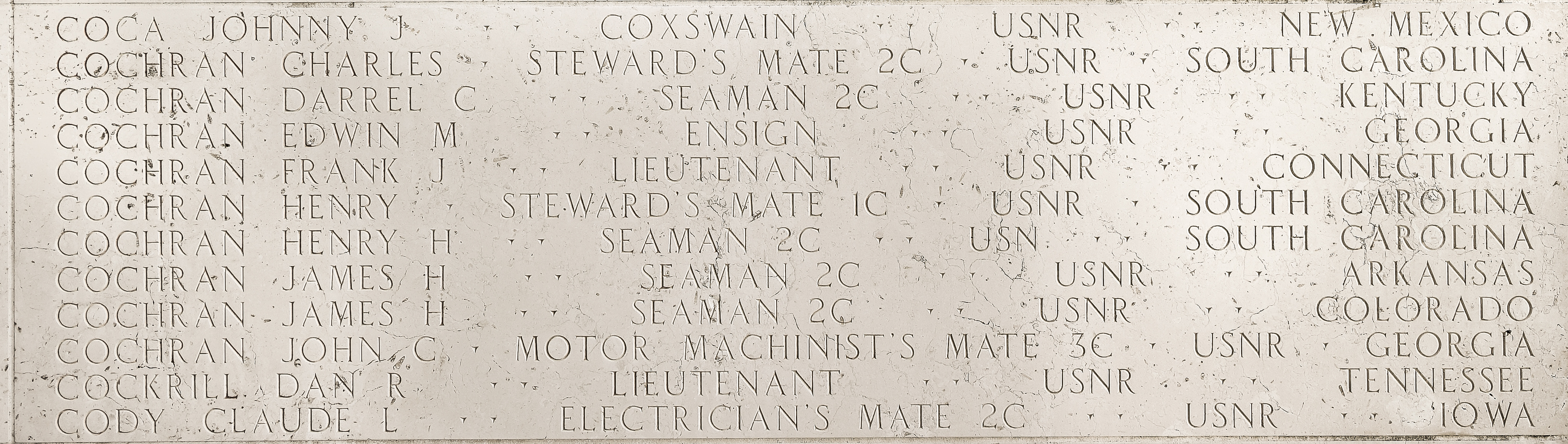 Henry H. Cochran, Seaman Second Class